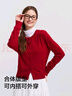森馬（Semir）針織開衫女氣質(zhì)短款大氣紅色毛衣2025年春新款圓領(lǐng)舒適純色針織衫 紅色調(diào)00366 M /160/84A 曬單實(shí)拍圖