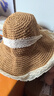 目丸法式草帽女2025夏季新款透氣蕾絲花邊鏤空防曬帽海邊帽子遮陽(yáng)帽 咖色 均碼 曬單實(shí)拍圖