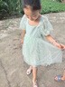 G.DUCKKIDS女童連衣裙春裝2024新款兒童洋氣裙子春秋小女孩公主裙蓬蓬紗裙夏 綠色 130cm(130cm) 適合(40-48斤) 曬單實(shí)拍圖