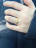 中國(guó)黃金（CHINA GOLD）黃金素圈戒指女男款足金幾何菱形固口指環(huán)節(jié)日生日禮物送女友老婆 幾何菱形戒指 圈號(hào)16 1.2g 曬單實(shí)拍圖