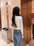 薩拉維夫襯衫女2025春夏新款輕奢半高領(lǐng)蕾絲打底洋氣內(nèi)搭小衫女士長袖上衣 杏色 常規(guī) S [80-95斤] 曬單實(shí)拍圖