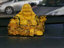 鴻禮鈺彌勒佛車內(nèi)招財裝飾品個性創(chuàng)意大肚笑佛車載彌勒佛保平安符擺件 沙金彌勒佛【擺件】 曬單實拍圖
