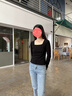 嫻柔 黑色方領(lǐng)打底衫女秋冬新款長(cháng)袖T恤內搭洋氣U低領(lǐng)加厚保暖上衣 黑色【方領(lǐng)】 XXL 曬單實(shí)拍圖