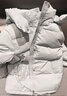 雅鹿短款羽絨服2024新款冬季純色百搭可拆卸帽面包服小個子冬裝外套 曬單實拍圖