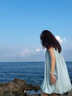 沂懿吊帶連衣裙女裙子夏天2025新款大碼海邊沙灘裙小個子顯瘦遮肚子 吊帶花苞連衣裙【藍(lán)色】 M 曬單實拍圖