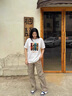 LEEREDPOI短袖男生夏季t恤新款美式夏天潮牌半袖寬松情侶純棉上衣體恤男款 白色 L (120-140斤) 曬單實(shí)拍圖