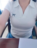 樂卡利短袖正肩T恤女新款POLO翻領純欲蝴蝶結(jié)刺繡收腰修身顯瘦短款上衣 白色 M 曬單實拍圖
