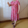 俞兆林媽媽連衣裙新款中年女遮肚顯瘦大碼高貴40歲50中老年夏裝洋氣裙子 1號色羽毛粉色 3XL 建議120-135斤 曬單實(shí)拍圖