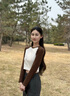 真維斯女裝2025春季新款短款收腰修身圓領(lǐng)撞色拼接插肩長(zhǎng)袖T恤G2 咖啡色拼白色8900 均碼 160/84A 曬單實(shí)拍圖