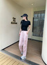 真維斯工裝闊腿褲女士新款美式傘兵褲夏季潮流街頭城市輕戶(hù)外寬松褲子JR 粉835A M 曬單實(shí)拍圖