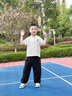 LI-NING KIDS李寧男童褲子夏季冰絲速干兒童運(yùn)動(dòng)褲中大童寬松男童休閑褲防蚊褲 黑色-直筒【速干款】 140 cm 曬單實(shí)拍圖