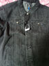 真維斯（Jeanswest）美式重磅牛仔夾克男士秋季外套男裝衣服春秋新款潮牌工裝痞帥男生 黑灰 2XL (推薦135-145斤) 曬單實(shí)拍圖