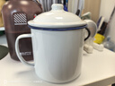 經(jīng)典懷舊搪瓷杯 茶杯搪瓷缸搪瓷蓋杯茶缸子搪瓷杯子量大可印制LOGO 純白搪瓷杯 12cm純白搪瓷杯 曬單實(shí)拍圖