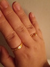 中國黃金（CHINA GOLD）黃金戒指3D硬金錢幣戒指寬面銅錢足金戒指男女同款對戒生日禮物女 【11圈號】約1.2g 曬單實拍圖