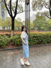 艾珠兒（Aizhuer）牛仔背帶裙子女夏季2025新款微胖女生穿搭小個(gè)子套裝裙連衣裙夏天 短袖-淺藍(lán)色 M 建議101-110斤 曬單實(shí)拍圖