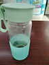 天喜（TIANXI）玻璃杯刻度牛奶杯微波爐可加熱豆?jié){杯家用便攜外帶杯子燕麥杯 【帶刻度】淺綠色 480ml 曬單實拍圖