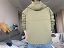 吉普（JEEP）外套男士春秋季沖鋒夾克工裝男裝休閑潮流連帽上衣服 軍綠色 XL 曬單實拍圖