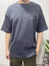 NOSSKISSTRSV品牌男士重磅短袖t恤男夏季寬松大碼上衣休閑半袖體恤圓領(lǐng)衣 深灰色 S 【合適體重90-110斤】 曬單實(shí)拍圖