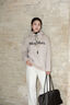 MaxMara 2025春夏女裝抽繩連帽衛衣9941015106 米色 S 曬單實(shí)拍圖