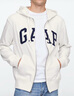 Gap男女裝2025春季新款字母logo拉鏈連帽衛(wèi)衣寬松外套美版868454 白色 S 美碼 M亞洲碼175/92A 曬單實拍圖