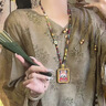 贏夫人（Mrs win）藏式唐卡扎基拉姆粉色串珠吊墜項(xiàng)鏈女新中式民族風(fēng)感文玩配飾 B：彩碧璽 【九尾狐項(xiàng)鏈】【70cm 曬單實(shí)拍圖