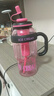 風(fēng)之草夏季水杯大容量杯子茶杯運動(dòng)水壺吸管杯茶水分離塑料杯學(xué)生大肚杯 幸運肚肚杯玫紅色約1200ml 曬單實(shí)拍圖