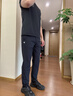 FILA斐樂褲子男子冰絲防曬運動褲2023夏季薄款透氣束腳舒適休閑長褲 深黑-BK XL 180/88A/XL 曬單實拍圖