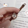 手表女款初高中學(xué)生高顏值小眾職場(chǎng)小方糖復古設計中考考試專(zhuān)用表 輕奢咖色 曬單實(shí)拍圖