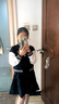 英氏（YEEHOO）女童套裝兒童棒球服裙子兩件裝中大童裝休閑學院風秋裝 黑色 140 曬單實拍圖