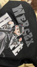 斯睿霖Xin'S欣男裝新款潮牌發(fā)泡彩繪刺繡痞帥時尚休閑男士短袖哪吒T恤潮 黑色 XL 140155斤 曬單實拍圖