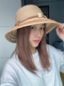 香雪羽秀拉菲草帽子女2025新款防曬帽女防紫外線太陽帽出游百搭遮陽漁夫帽 咖啡色 56-58cm 曬單實拍圖