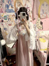 艾諾黛（AI NUO DAI）漢服女國風(fēng)大賞新中式上衣套裝2025年新款【惜春】古風(fēng)唐制 花瓣袖上衣+裙子 粉色 均碼 80-135斤 曬單實(shí)拍圖