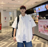 洛科馳夏季日系短袖襯衫套裝男生衣服三件套搭配港風(fēng)帥氣潮牌穿搭一整套 【三件套】白色+純棉短T白+淺藍(lán) XL 曬單實(shí)拍圖