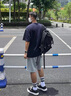 查佰倫 CHELDBAILANNC美式短袖t恤男2025夏季寬松潮流圓領(lǐng)印花半袖百搭五分上衣體恤男 T198黑色+T190藏青【2件裝】 XL 【建議120-135斤】 曬單實拍圖