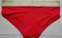 Calvin Klein內衣女士本命年金色龍紋印花ck防夾臀半包臀三角內褲女QF7510AD XAT-胭脂紅 1條 S 曬單實(shí)拍圖