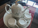 蕊順高檔茶具套裝結(jié)婚禮品新款陶瓷水杯茶壺茶杯客廳待客喬遷之喜送禮 金蓮花海豚茶具套裝 曬單實拍圖
