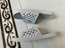 索凱特鞋底有洞的浴室帶孔拖鞋男洗澡按摩防滑家居漏水軟底透氣鏤空沖涼 淺灰色 男款2028圓粒 42-43 (適合41-42腳) 曬單實(shí)拍圖