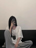 衣然呈品大碼簡約慵懶風(fēng)T恤女夏季新款寬松遮肚V領(lǐng)短袖休閑時尚百搭上衣女 白色 M 【建議90-110斤】 曬單實拍圖
