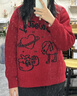 森馬（Semir）毛衣女設(shè)計感新年提花2025春裝oversize落肩軟糯毛衫109125107007 曬單實拍圖