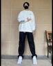 李寧（LI-NING）外套衛(wèi)衣男春秋季男士裝長袖印花套頭圓領(lǐng)寬松套頭衫跑步運動服飾 白色/藍色（LINING+常規(guī)款） 2XL 曬單實拍圖