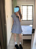 MR.KA藍(lán)色條紋襯衫連衣裙子女夏季2025新款小眾設(shè)計(jì)學(xué)院風(fēng)收腰百褶短裙 藍(lán)條紋【早春女裝2025新款夏季/ M 90-110斤 曬單實(shí)拍圖