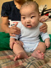 貝樂咿嬰兒包屁衣春秋純棉寶寶連體衣服秋裝三角哈衣爬服小樹提花工藝 2732天藍+2730淺綠 90cm （1-2歲22-26斤） 曬單實拍圖
