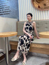 CIRCLOFY潑墨印花連衣裙女2025夏季新款復(fù)古氣質(zhì)水墨吊帶裙長裙/針織開衫 水墨連衣裙 L 120-140斤 曬單實(shí)拍圖