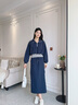 香影休閑衛(wèi)衣套裝裙女2025春季新款上衣半身裙運(yùn)動(dòng)風(fēng)藏青色兩件套 藏青 S 曬單實(shí)拍圖
