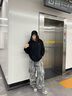 斯睿霖NOONOZ扎染迷彩做舊工裝褲男秋季闊腿歐美高街嘻哈褲子街頭休閑褲 迷彩 M 曬單實(shí)拍圖