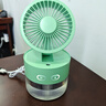 OSKV噴霧小風(fēng)扇usb充電辦公室桌學(xué)生宿舍床上手持便攜式家用迷你臺式桌面加濕強力制冷小型空調電風(fēng)扇 噴霧風(fēng)扇綠色-直插版 曬單實(shí)拍圖
