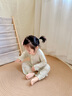 貝樂咿嬰兒衣服夏季空調服長袖連體衣莫代爾男女寶寶睡衣哈衣小童外出服 6677-淺藍+6831-淺綠 90cm （1-2歲22-26斤） 曬單實拍圖