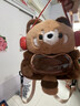 鷗咖諾小浣熊毛絨包包女款可愛(ài)玩偶斜挎包設計感學(xué)生手拎包雙肩背包 棕色 曬單實(shí)拍圖
