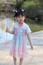 班喜迪漢服女童連衣裙夏裝小女孩公主裙寶寶周歲禮服兒童裙子夏季中國風(fēng) 粉色 110 曬單實(shí)拍圖
