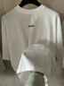 VETEMENTS【明星同款】重磅純棉100%男女士寬松短袖t恤高檔輕奢潮牌上衣 乳白 L 曬單實(shí)拍圖